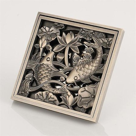 Antik messing bruseafløb 10cm