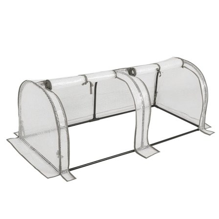 Rootz Foliengewächshaus - Växthus - Växtskydd - Trädgårdsskydd - Tomathus - Trädgårdsinhägnad - Plant Haven - Vit - 26,4 x 8,6 x 3,9 tum