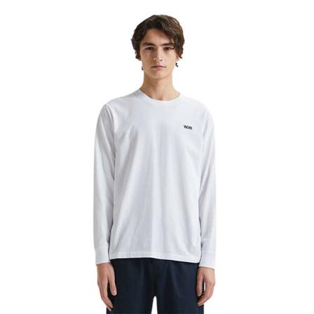 Wood Wood, Long sleeve T-shirt Biały, Mężczyzna, Rozmiar: S