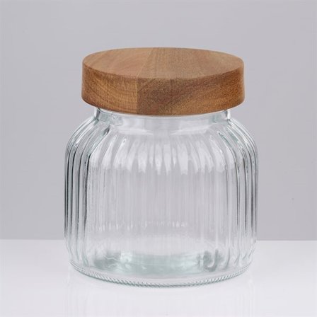 Glasburk med trälock, ca 700 ml, med lufttät förslutning