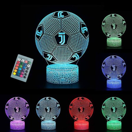 Fodbold 3D Natlys Lampe Fjernbetjening Berøringskontrol