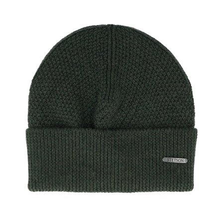Stetson - Vert cuff Bonnet - Beanie Merino Wool Pale Olive Cuff @ Hatstore