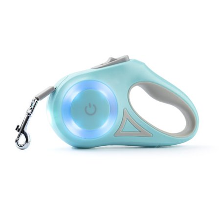 Indtrækkelig hundeline med lys, hunde- eller katte-lommelygte grøn