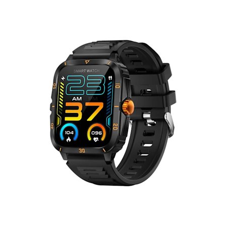 Militær Smartklokke for Menn 1.96 Tommers HD-Skjerm 3ATM Vanntett Puls- og Søvnmonitor 100+ Moduser