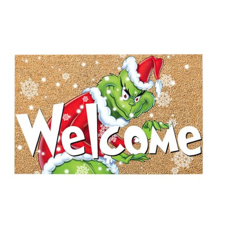 Jul Dør Matte Utendørs Velkommen Matte For Foran Dør, Entré Jule Teppe