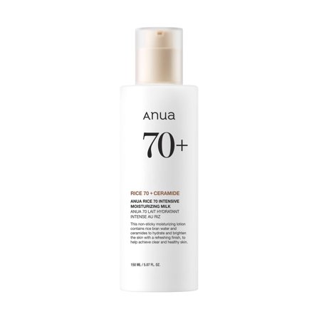 ANUA - Viso RICE 70+ CERAMIDE Intensive Moisturizing Milk - Crema viso pelle secca,Crema idratante viso