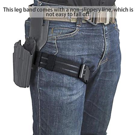 Ben Pistol Nylon Holster med Hurtigudløsningsrem og Justerbar Elastisk Lårbåndsdesign til Fastgørelse og Stabilisering af Dit Skydevåben Black