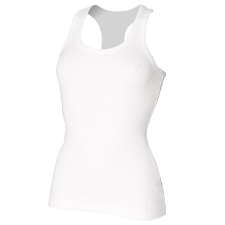 Skinni Fit Essential Lang Ribbestrikket Vest Topp M Hvit M White