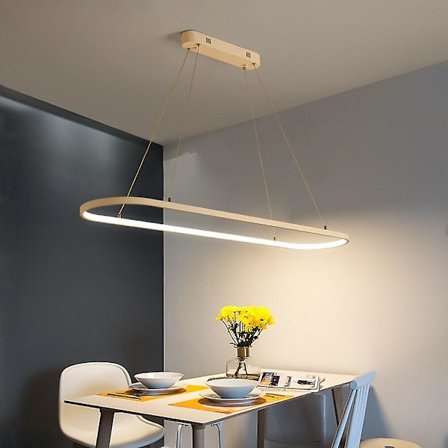 90 cm Geometrisk Formet Lysekrone i Aluminium med LED, Moderne