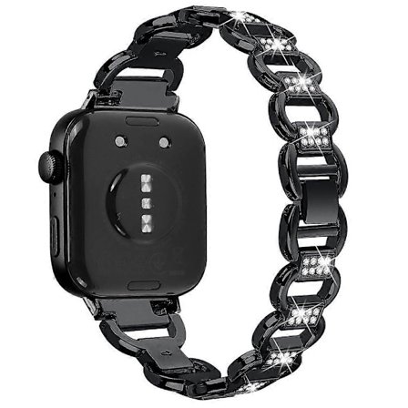 För Huawei Watch Fit 3 Klockarmband Strassdekor Ovalformad Metallarmband (FMY)