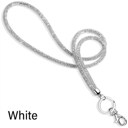 Strass Telefonhalsband Kristallkedja VIT VIT