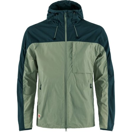 Fjällräven Men's High Coast Wind Jacket in Patina Green/Navy | Size: Small, HC-Lite
