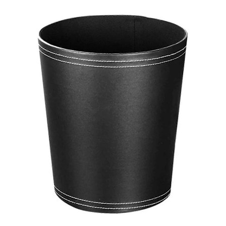 Sort Læder Papirkurv Moderne Design Til Køkken Badeværelse Kontor