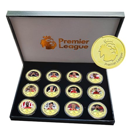 Premier League fotbollsstjärnor & klubbar minnesmynt, samlarobjekt, presenter till fotbollsfans Mbappe, Messi, Harland