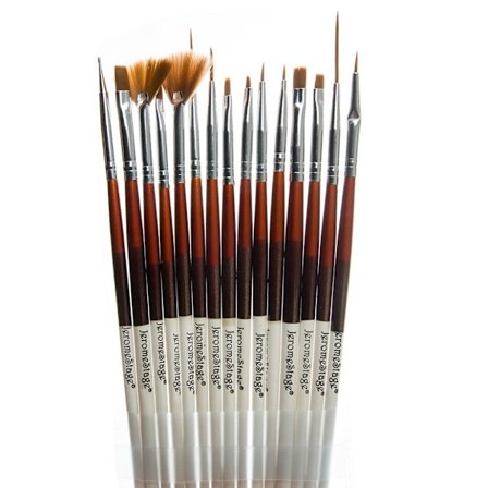 15 erilaista sivellintä - valkoinen/ruskea