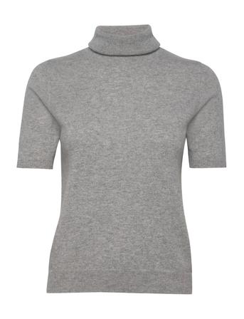 Turtleneck T-Shirt Turtleneck Rullekravetrøje Grå Davida Cashmere