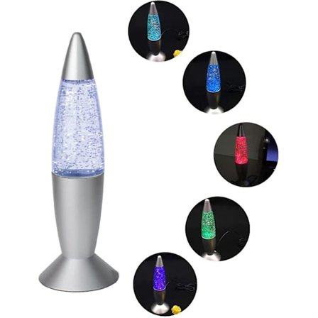 Glitter Lava Lampe LED Vintage Mini Natlampe Med USB Multifarvet Skiftende Raketlys