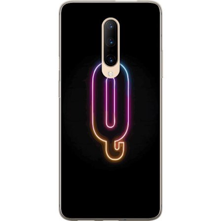 Kompatibel Mobilcover til OnePlus OnePlus 7 Pro Minimalistisk neonbogstav Q i lyse farver mod mørk baggrund