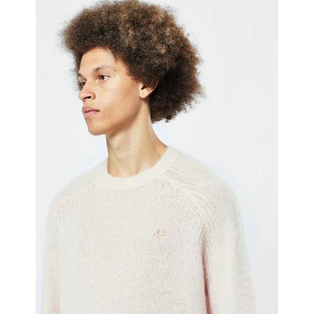 Acne Studios, Round-neck Knitwear Beige, unisex, Maat:M