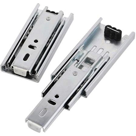 2-pack 42,5 cm Mini-lådskenor, Kullagersystem Full Utdrag, Sidomonterade, Ultraljudstilla