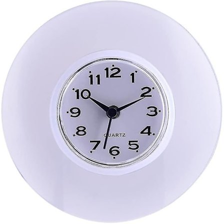 Baderomsklokke med sugekopper - Veggmontert dusjklokkeheng, vanntett (hvit)