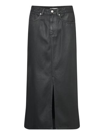 Dnm Long Midi Skirt Ctd Blk Black Tommy Hilfiger