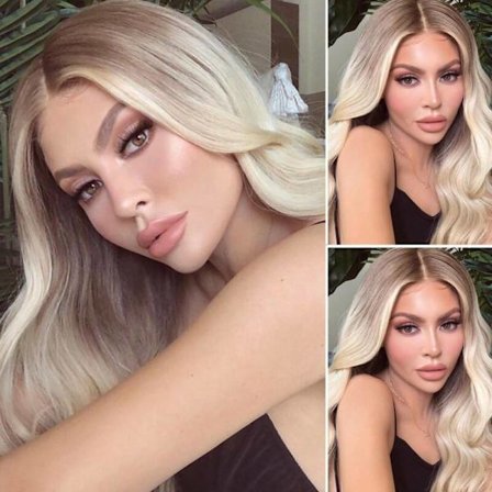 Naisten Ombre Blondi Blondi - Pitkät hiukset Cosplay-peruukki - Curly Hai