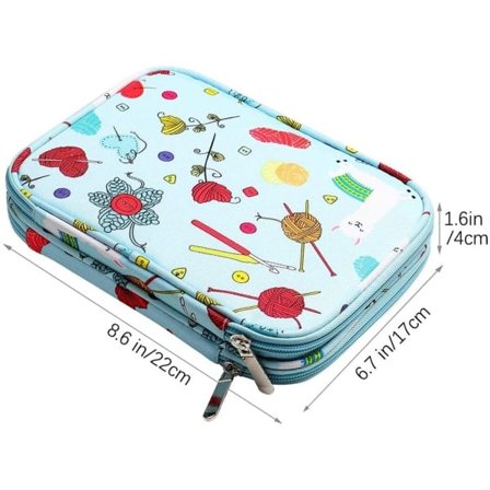 Rundpinner, 62 delers bambus strikkesett med strikketilbehør og etui for nybegynnere