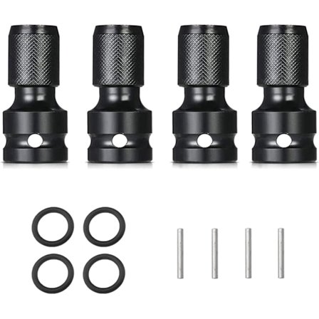 Hex Socket Adapter Bit Holder 4 stk. Sort Chuck Konverter 1/2