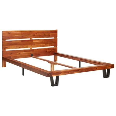 Vidaxl Sängram Med Levande Kant Massivt Akaciaträ 120 Cm Brun