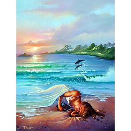 #30x40cm Voksen & Børn 5D DIY Diamantmaleri Sæt - Ocean Drøm#