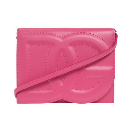 Dolce & Gabbana, Shoulder bag with logo Roze, Dames, Maat:ONE Size,leer