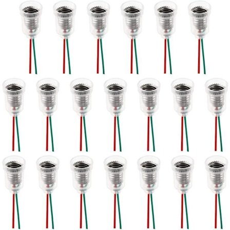 20 stk E10 Lampeholder E10 LED-lampefot E10 LED-glødelampeholder med kabel for eksperimenter, elektriske kretser, testing