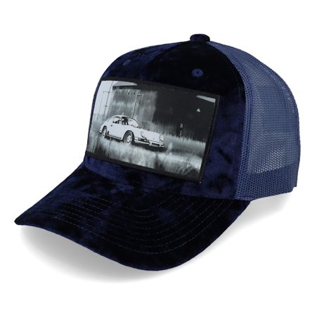 Calza Pennello - Blå trucker Caps - Classic Sportscar Navy A-frame Trucker @ Hatstore