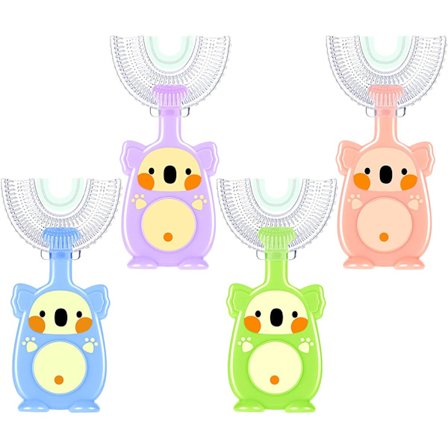 4 stk. Barn U-Formet Tannbørste Manuell Trening Tannbørste Wh