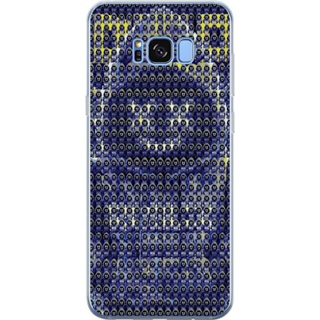 Yhteensopiva Puhelinkuori Samsung Samsung Galaxy S8 Toistuva kuvio salaperäisillä huppareilla sinisissä ja keltaisissa sävyissä, graafinen peli-a