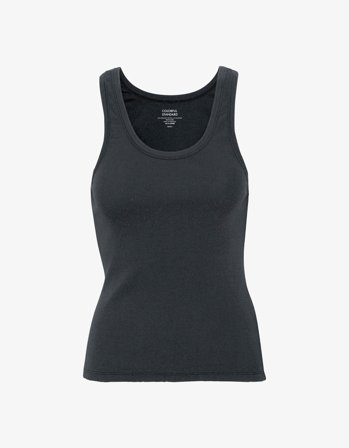 Women Organic Rib Tank Top - Lava Grey - M
