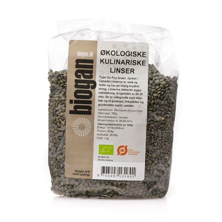 Biogan Kulinariske Linser Ø 750 g, Helse & Madvarer, Pasta, Ris & Bælgfrugter, Linser