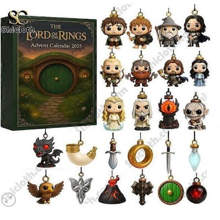 24 päivän joulunodotus Taru Sormusten Herrasta -elokuvaan Blind Box Joulukuusenkoriste Akryyliriipus Lord of the Rings Coming Blind Box