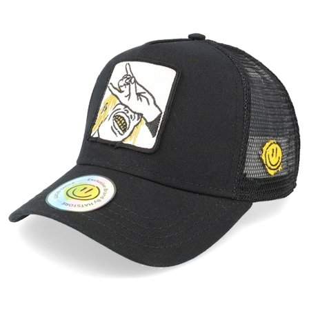 Lucid Smile - Black - trucker - Cap - Dope Boy Patch Black Trucker - Hatstore
