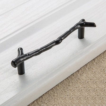 2 st dörrhandtag, dendritiskt möbelhandtag, T-bar handtag för trädgårdsdörr i trä (svart, dendritiskt) eller hålavstånd 96 mm