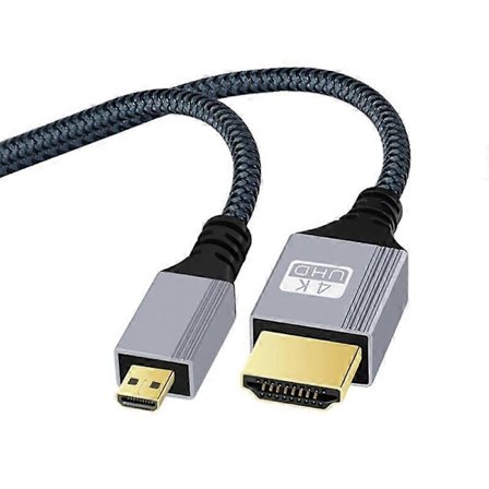 10m 4K HDMI till Micro HDMI Flätad Kabel 120Hz Guldpläterat Interface HD Videoöverföringskabel