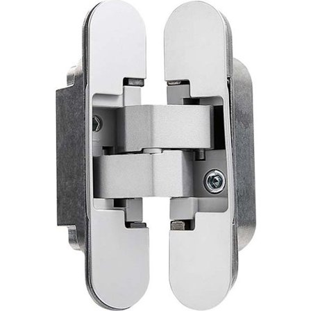 Skjult hengsel, 180 graders åpning, 3D justerbart skjult hengsel, 40 kg lastekapasitet, Sølv