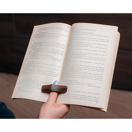 Boksideshållare - Handgjord Naturlig Valnöt Tumläsare - Romanläsningstillbehör Presenter för Läsare, Bok Lo