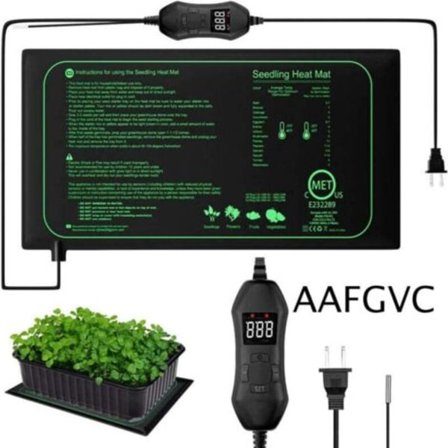 Värmematta, Värmematta för plantor med termostat och NTC-prob, IPX4 vattentät, 50 Watt, Idealisk för inomhusplantering, hembryggning och DIY-jäsning