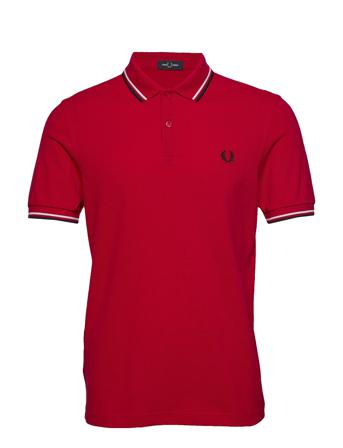 Twin Tipped Fp Shirt Polos Short-sleeved Punainen Fred Perry