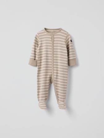 Schlafoverall gestreift - 86|92 - kinderbekleidung - beige - Polarn O. Pyret