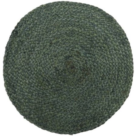 Juuttipyöreä lattiamatto, 120x120 cm, Vihreä