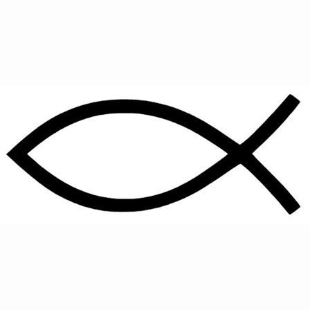 JesusFisk Jesus Fish Bumper Klistremerke Dekal Svart 18* 7CM