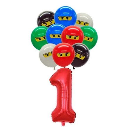 Til Børnefødselsdag Ninja Tema Festartikler Service Tallerken Kop Servietter Dug Dekorationer Banner Ballon Til Drenge